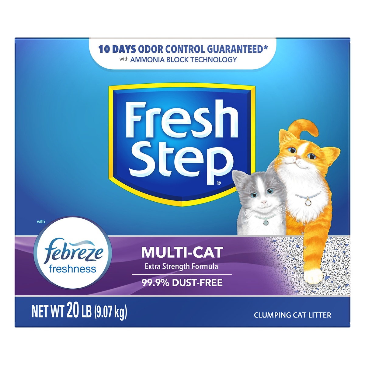 slide 1 of 6, Fresh Step Multi-Cat Scented Litter with the Power of Febreze, 20 lb