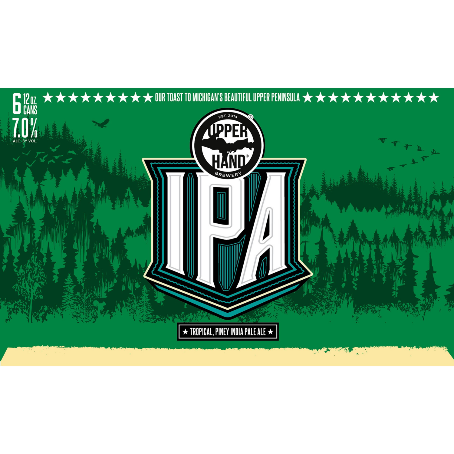 slide 1 of 5, Upper Hand IPA Beer, 6 Pack, 12 fl oz Cans, 6 ct; 12 oz