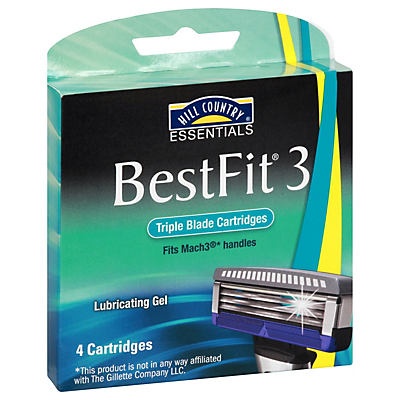 slide 1 of 1, Hill Country Fare BestFit3 Triple Blade Cartridge Refills, 5 ct