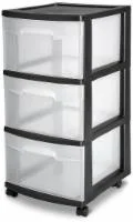 Sterilite Medium Black 3 Drawer Cart 1 ea
