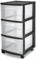 Sterilite Medium Black 3 Drawer Cart 1 ea