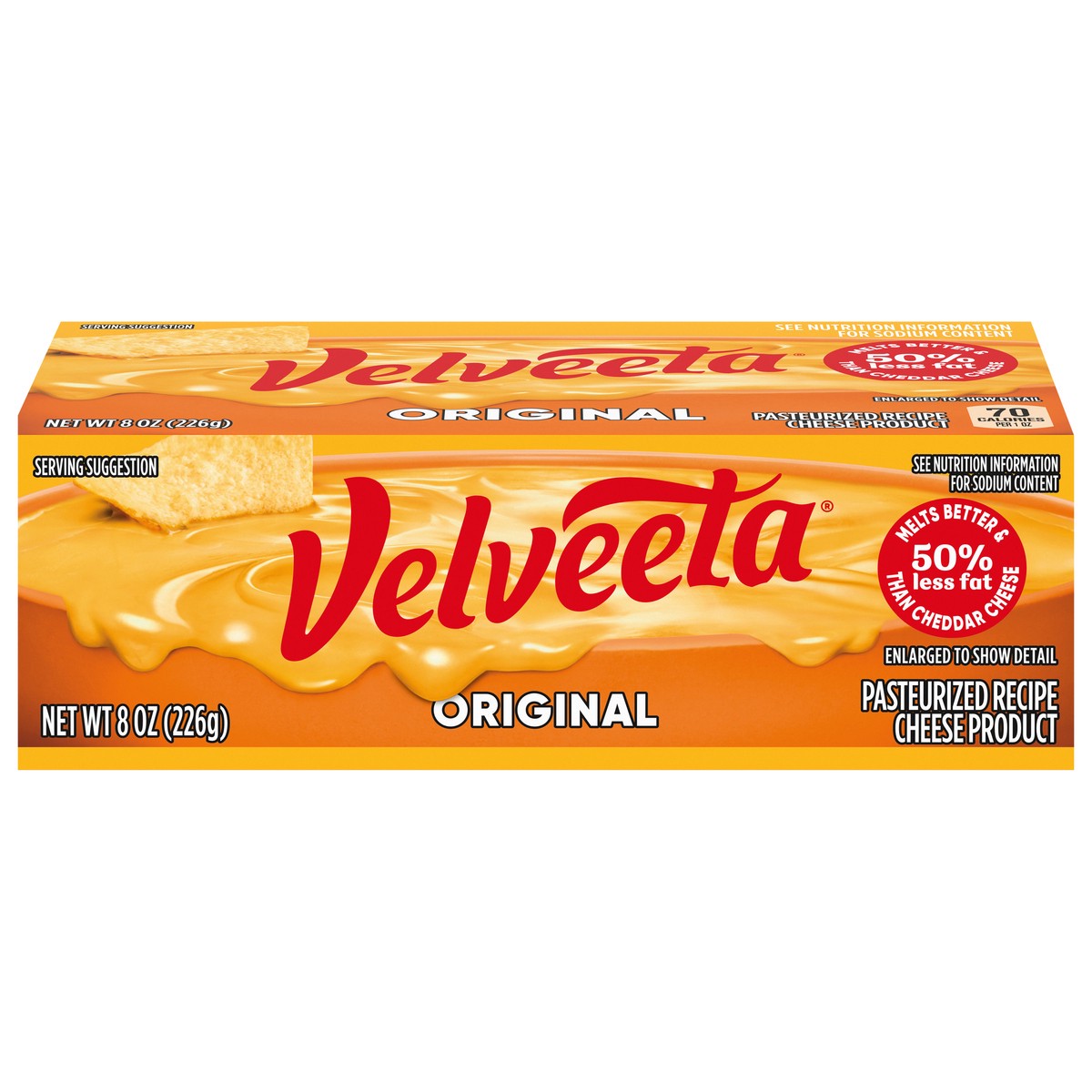 slide 1 of 9, Velveeta Original Pasteurized Recipe Cheese Product, 8 oz Block, 8 oz