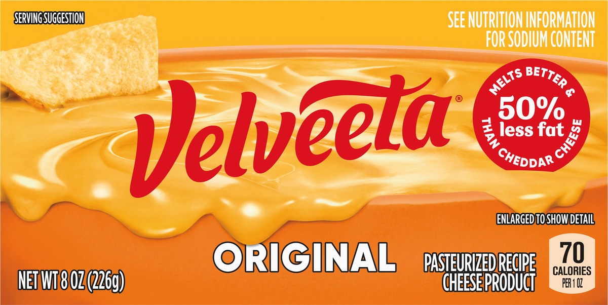 slide 6 of 9, Velveeta Original Pasteurized Recipe Cheese Product, 8 oz Block, 8 oz