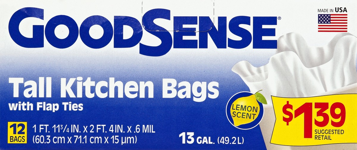 slide 2 of 4, Good Sense Tall Kitchen Bags 12 ea, 12 ct