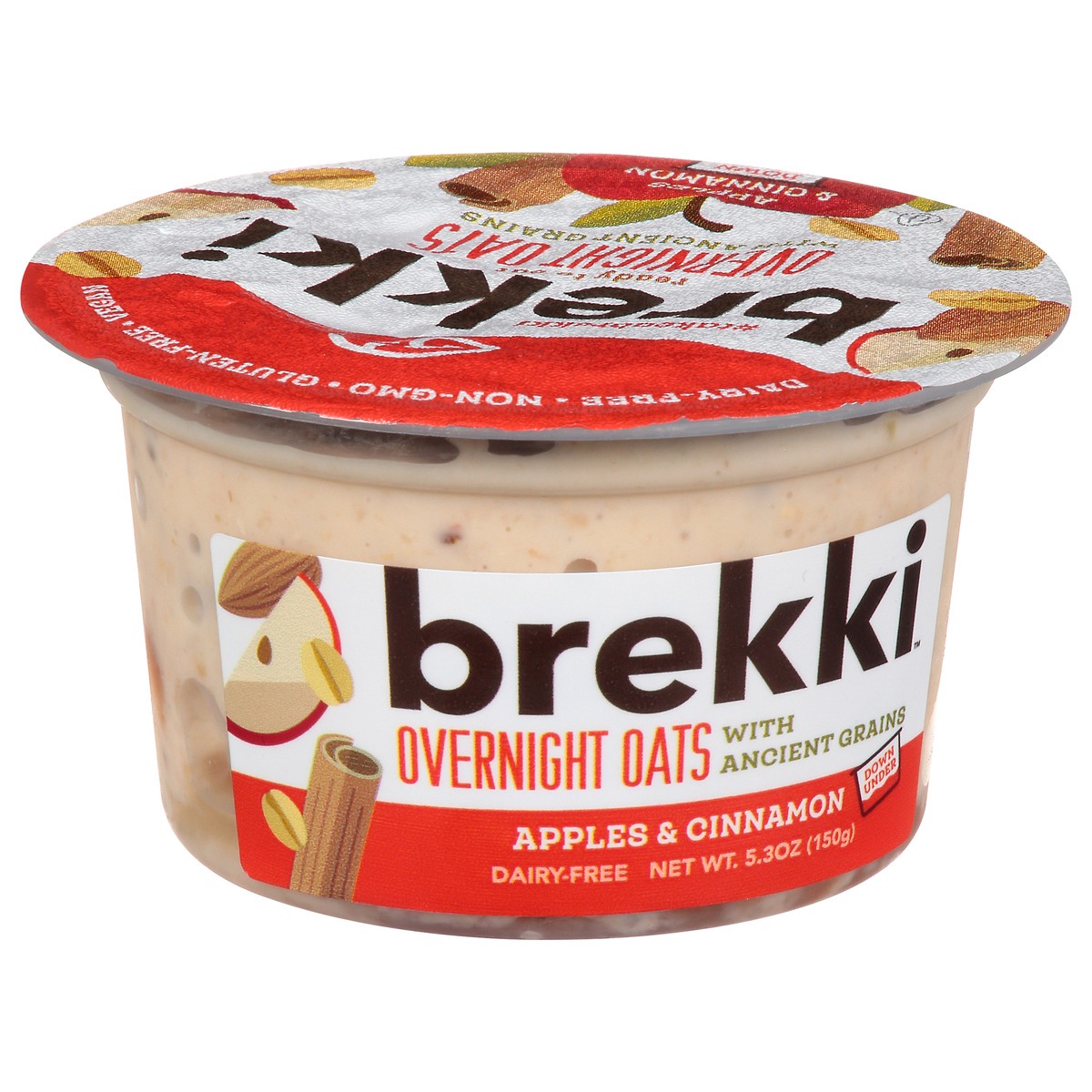 slide 9 of 9, brekki Apples & Cinnamon Ready-to-eat Oats, 1 ct