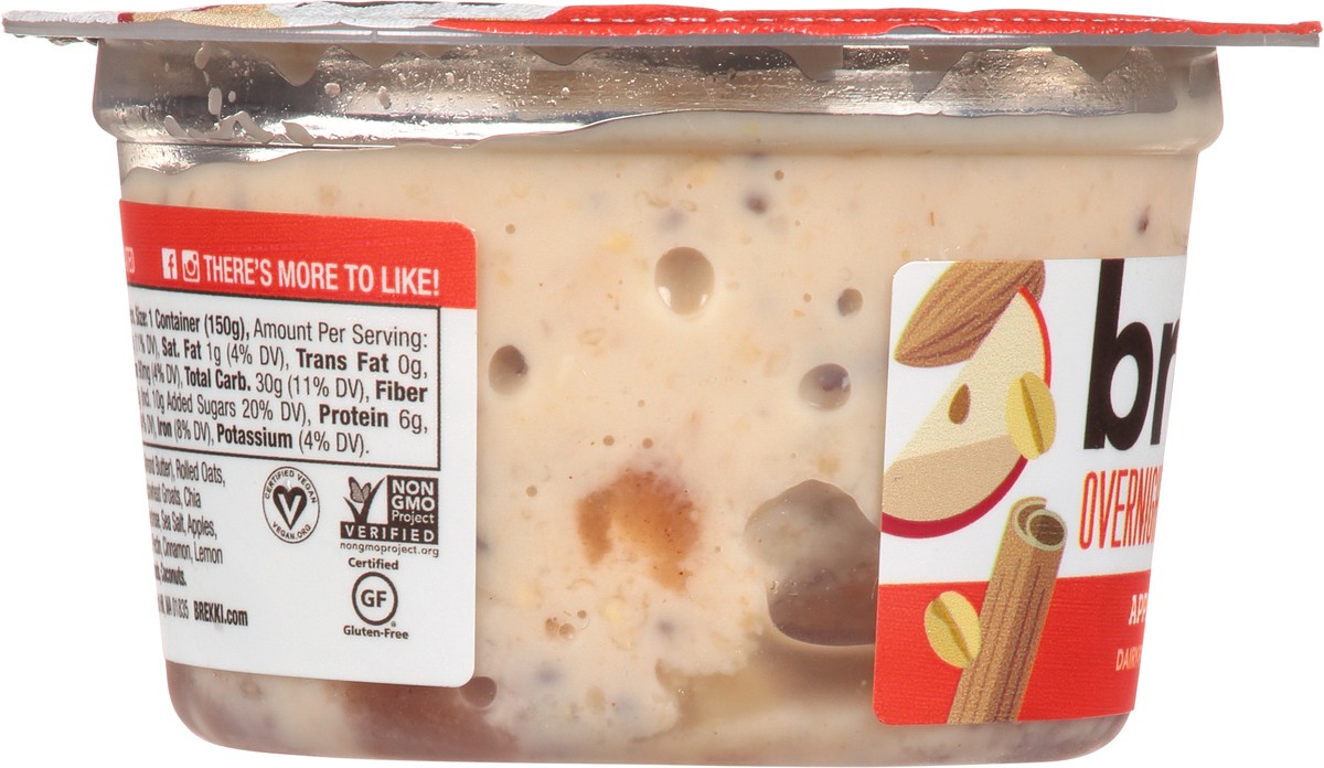 slide 8 of 9, brekki Apples & Cinnamon Ready-to-eat Oats, 1 ct
