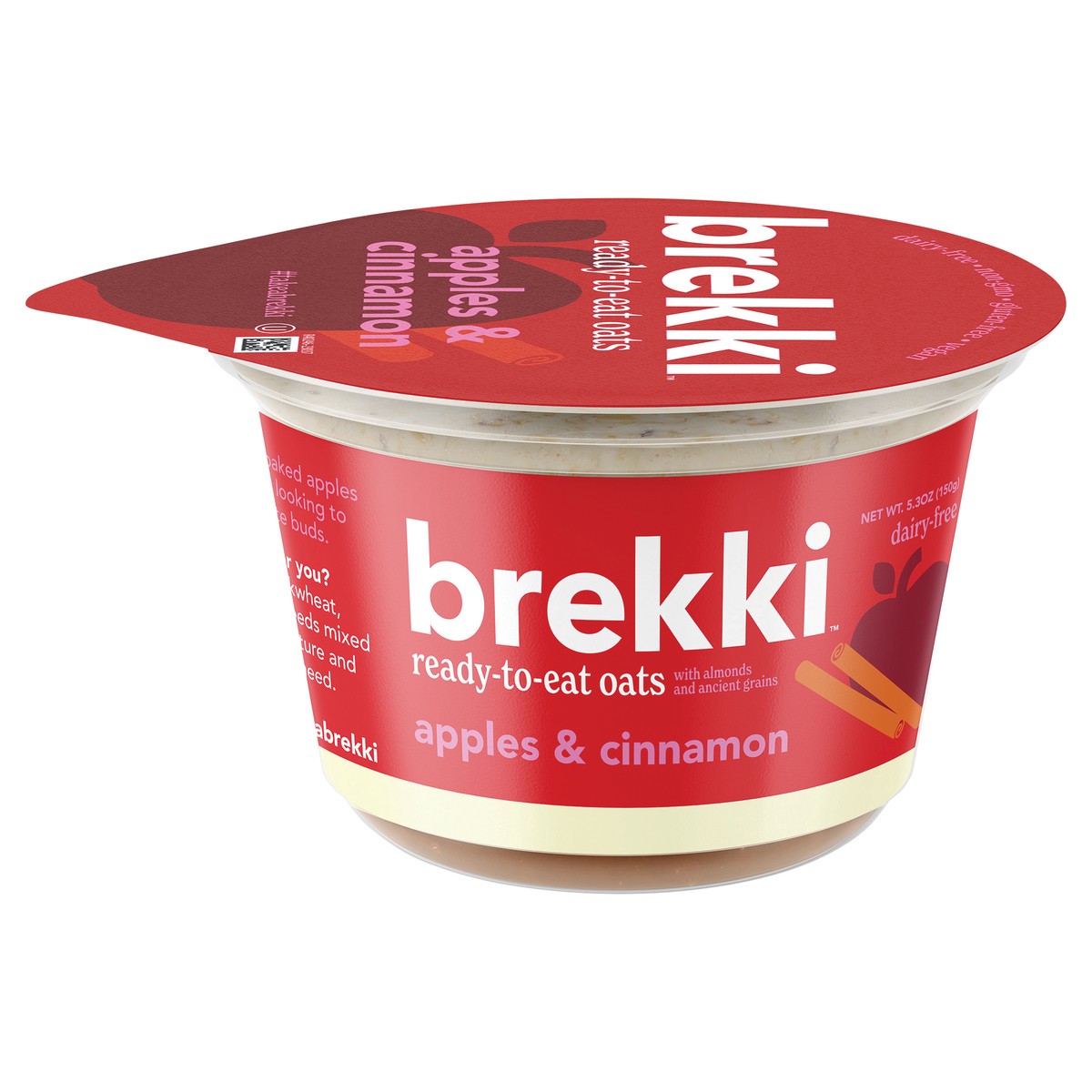 slide 1 of 9, brekki Apples & Cinnamon Ready-to-eat Oats, 1 ct