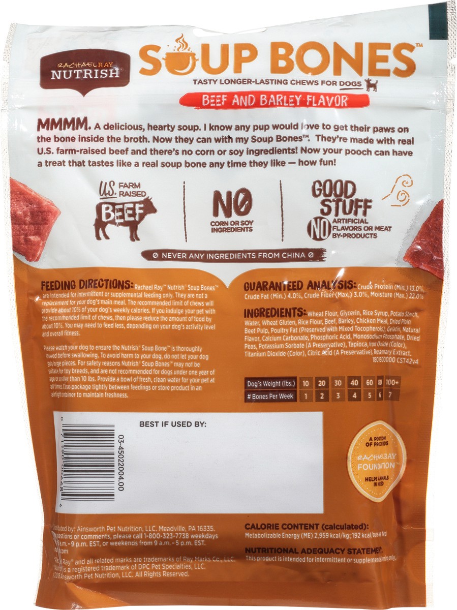 slide 8 of 12, Rachael Ray Nutrish Soup Bones With Real Beef & Barley, 3 Dog Chews, 6.3 oz