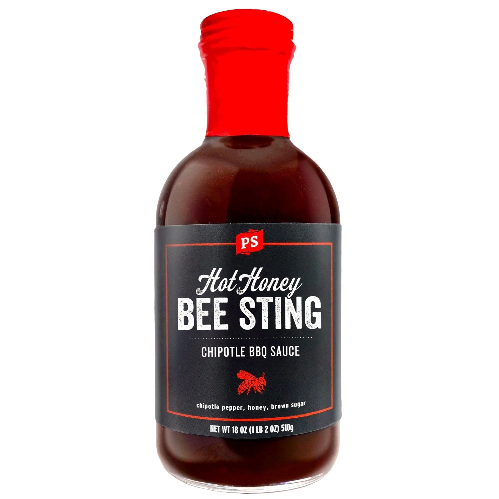 slide 1 of 1, PS Hot Honey Bee Sting Chipotle BBQ Sauce, 18 oz