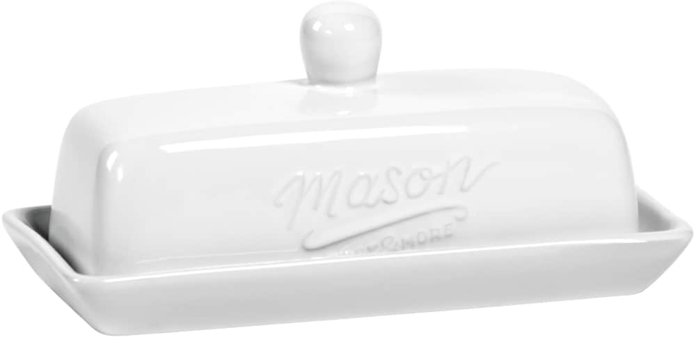 slide 1 of 1, Mason Craft & More Mason Craft And More Ceramic Butter Dish With Lid - White - 7.36 Inch, 7.36 in