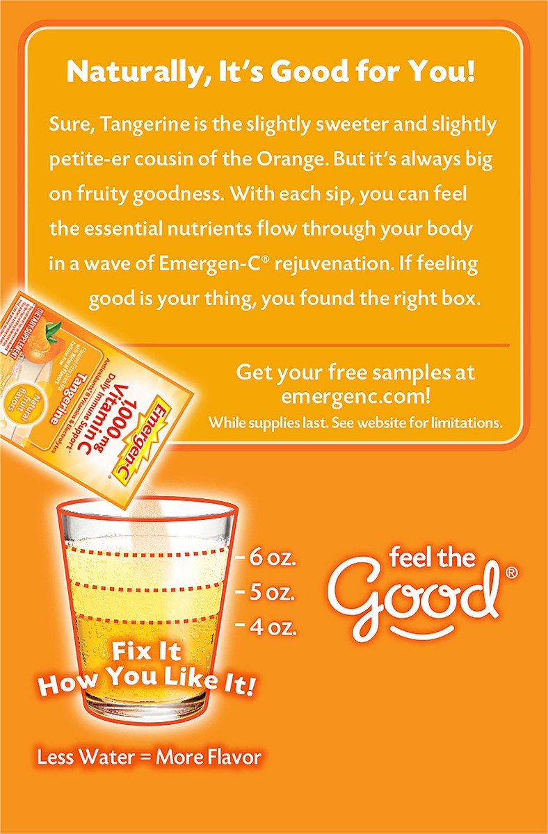slide 6 of 8, Emergen-C Vitamin C Dietary Supplement Drink Mix - Tangerine - 30ct, 30 ct