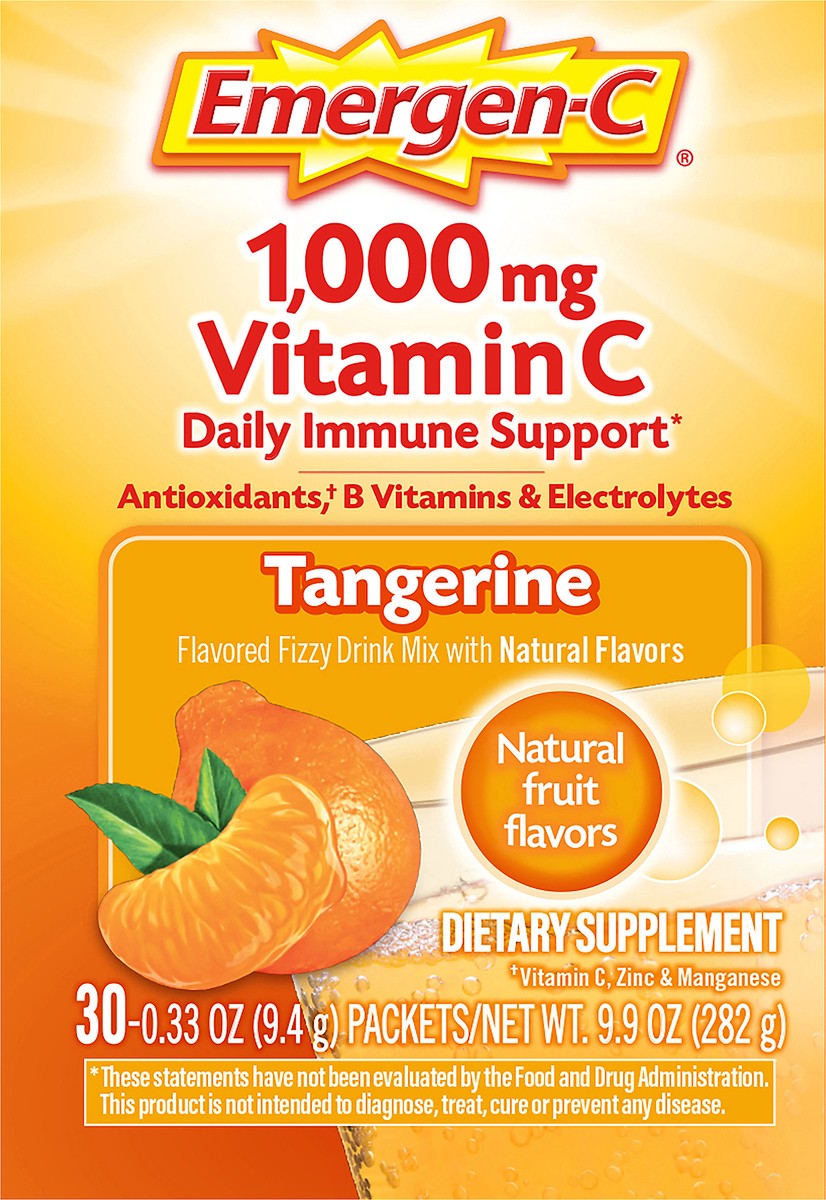 slide 7 of 8, Emergen-C Vitamin C Dietary Supplement Drink Mix - Tangerine - 30ct, 30 ct