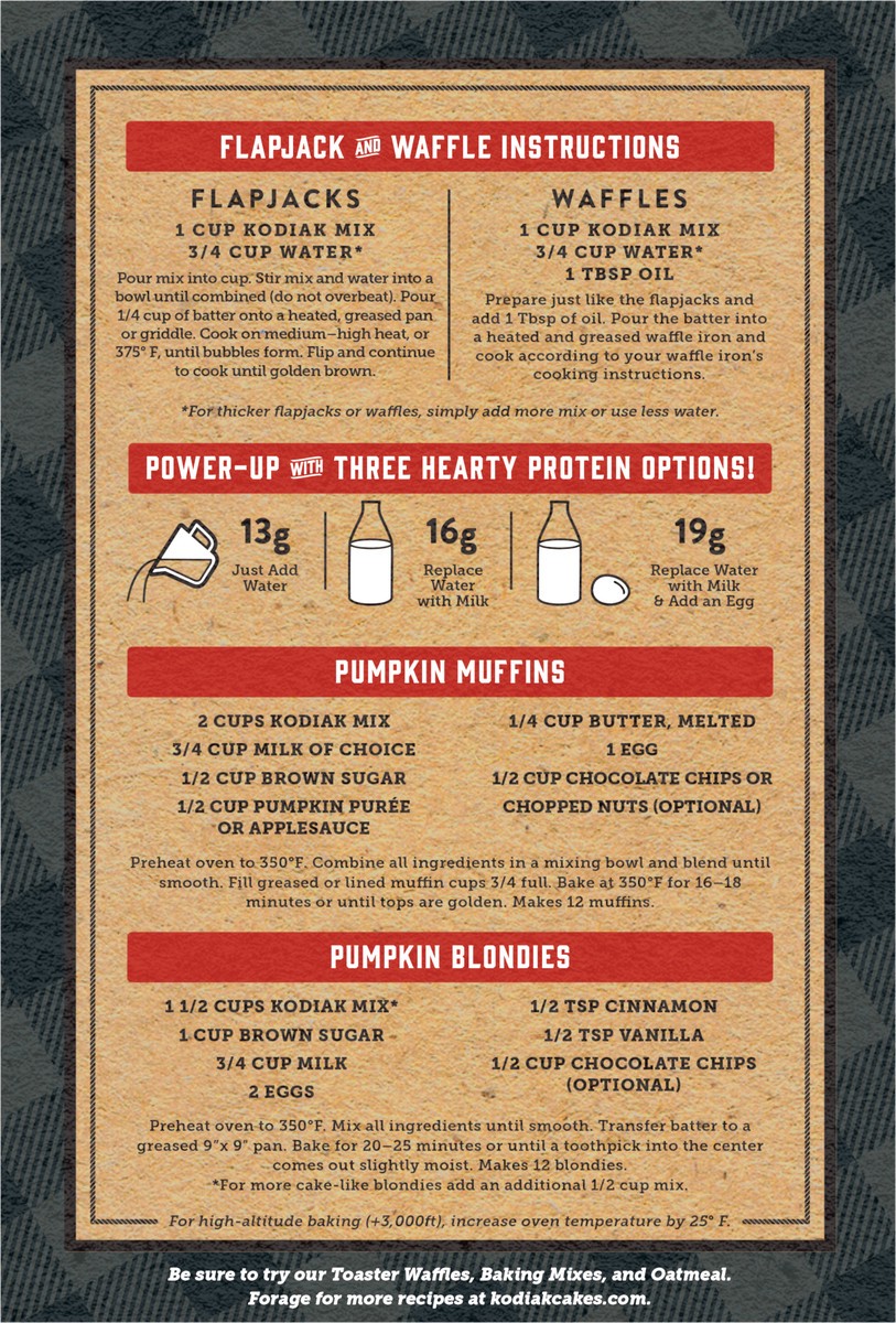 slide 2 of 8, Kodiak Cakes Flapjack & Waffle Mix, Pumpkin, 18 oz, 18 oz