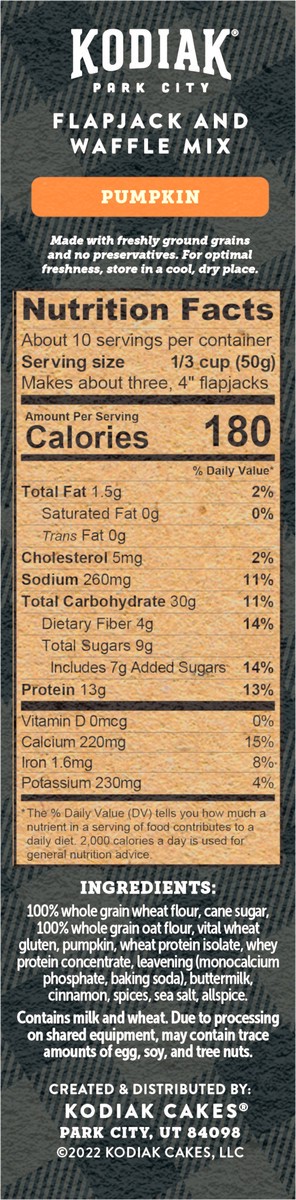 slide 8 of 8, Kodiak Cakes Flapjack & Waffle Mix, Pumpkin, 18 oz, 18 oz