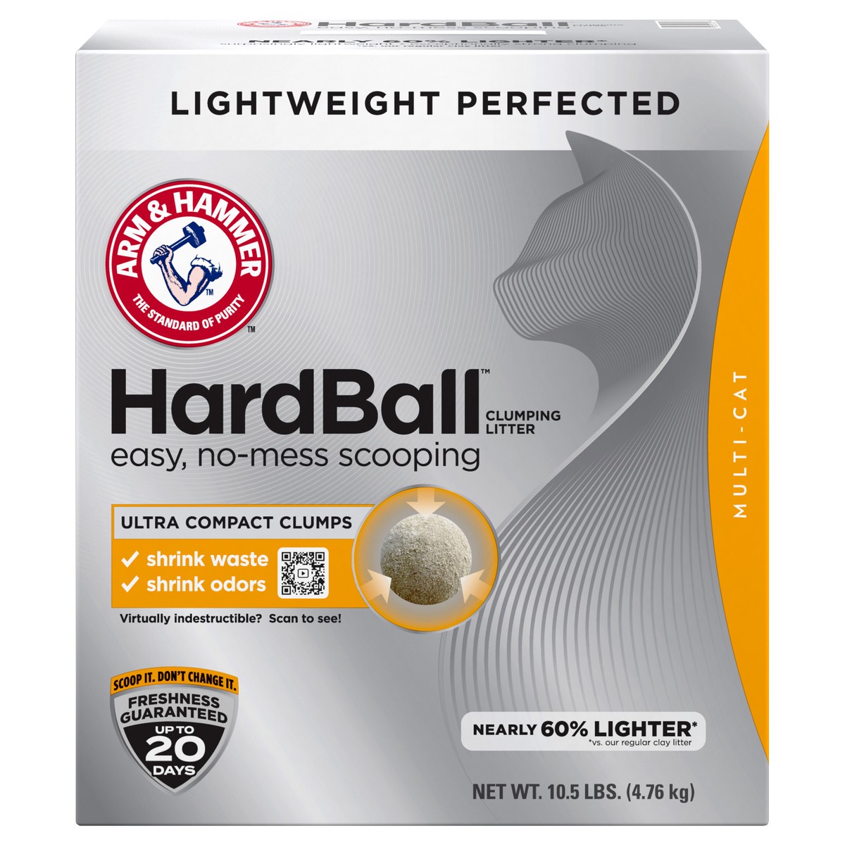 slide 1 of 13, ARM & HAMMER Hardball Lightweight Cat Litter, Multi-Cat Clumping Litter, for No-Mess Scooping, 10.5 lb, 10.5 lb
