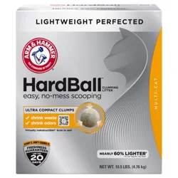 ARM & HAMMER Hardball Lightweight Cat Litter, Multi-Cat Clumping Litter, for No-Mess Scooping, 10.5 lb