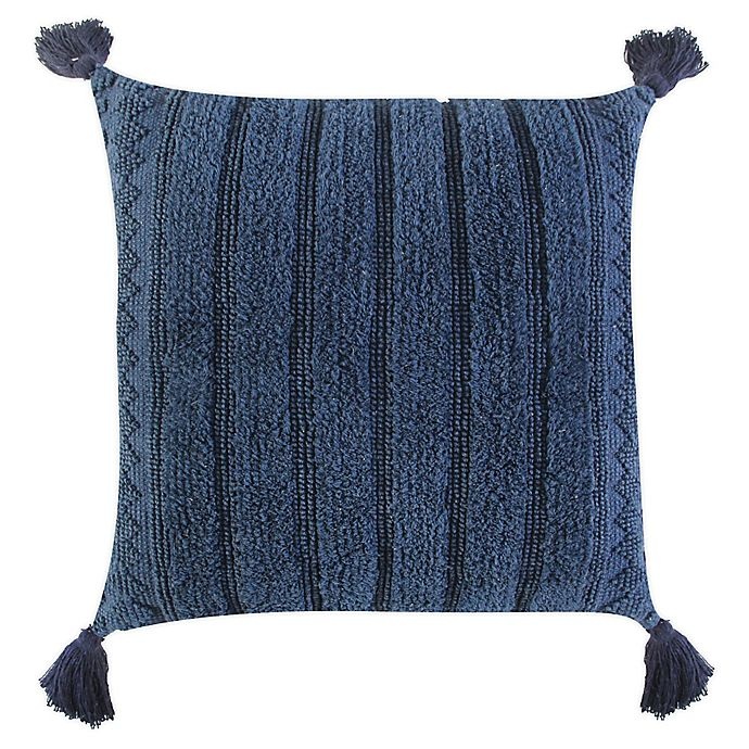 slide 1 of 1, Global Caravan Woven Stripe Square Throw Pillow - Indigo, 1 ct