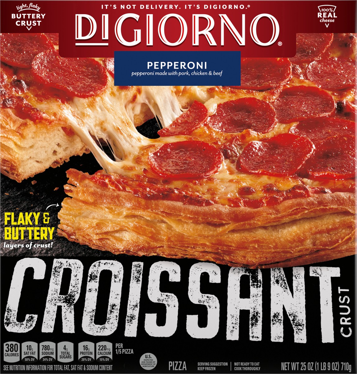 slide 6 of 9, Digiorno Croissant Crust Pepperoni Frozen Pizza, 25 oz