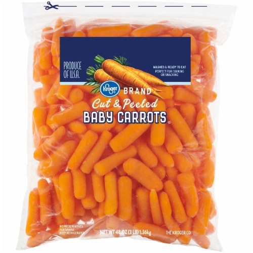 slide 1 of 1, Kroger Cut & Peeled Baby Carrots, 3 lb