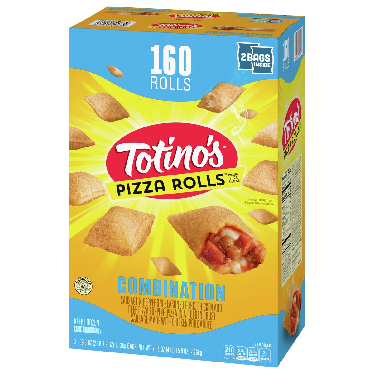 slide 10 of 11, Totino's Pizza Rolls, Combination, Frozen Snacks, 79.8 oz, 160 ct, 2 ct