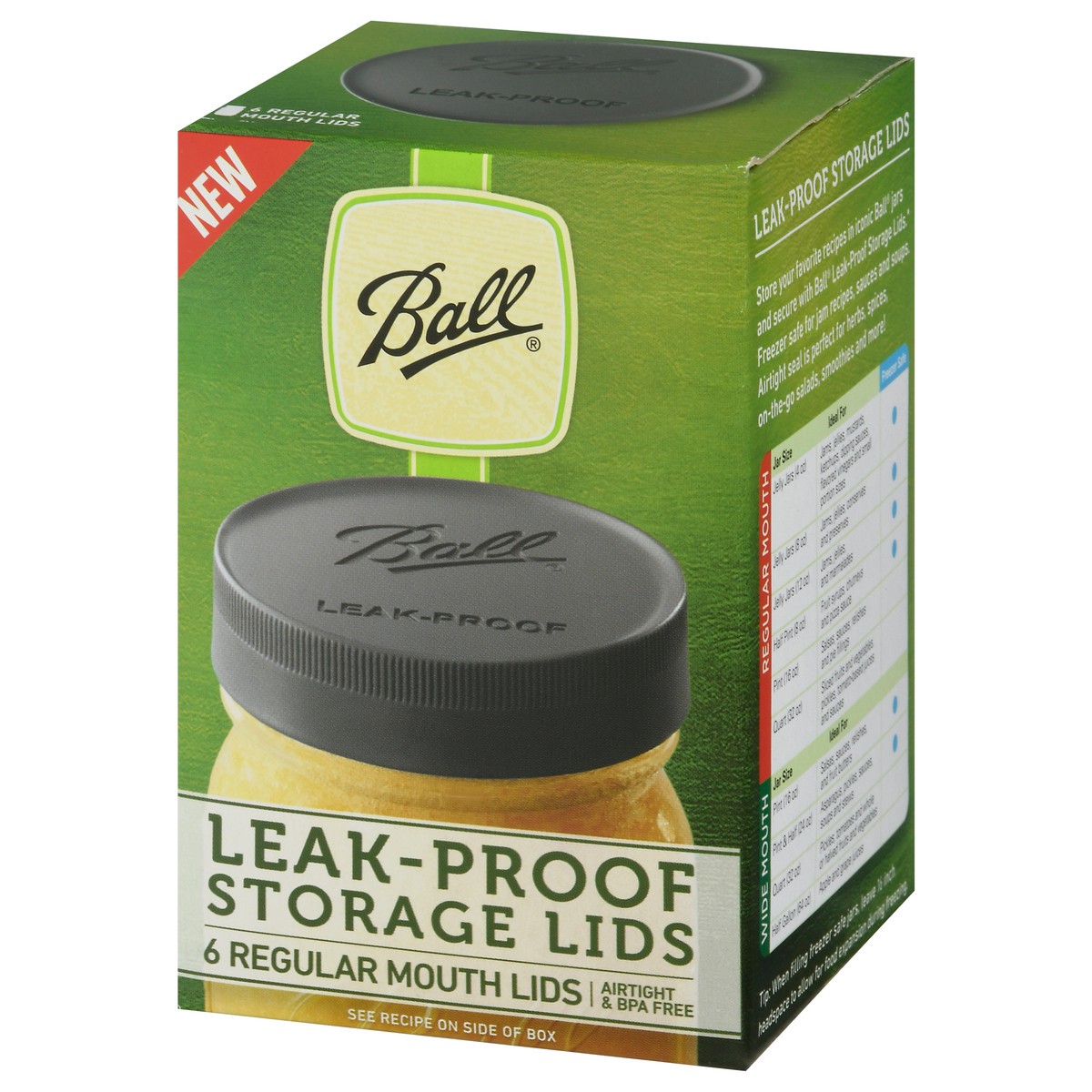 slide 3 of 9, Ball Leaf-Proof Storage Regular Mouth Lids 6 Each, 6 ct