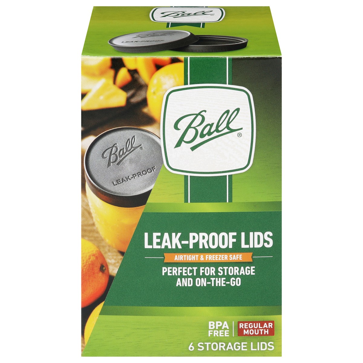 slide 1 of 9, Ball Leaf-Proof Storage Regular Mouth Lids 6 Each, 6 ct