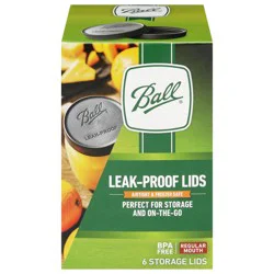 Ball Leaf-Proof Storage Regular Mouth Lids 6 Each