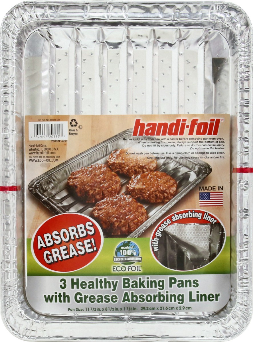 slide 6 of 9, Handi-foil Healthy Baking Pans with Grease Absorbing Liner 3 ea, 