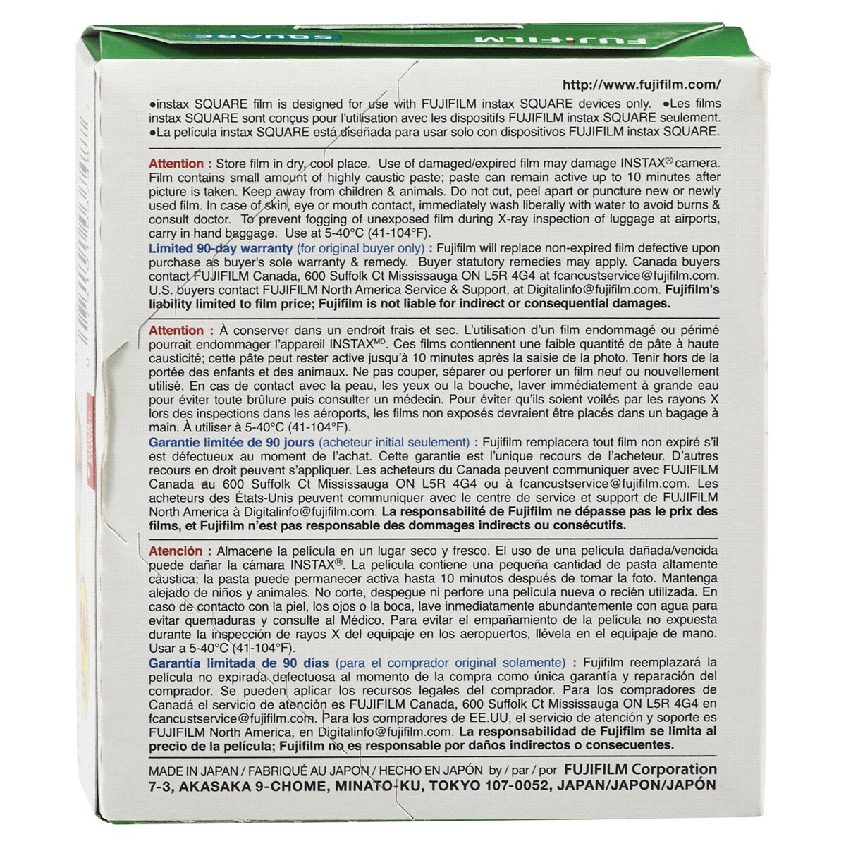 slide 2 of 2, Fujifilm Instax Square Instant Film, 2 ct; 10 ct