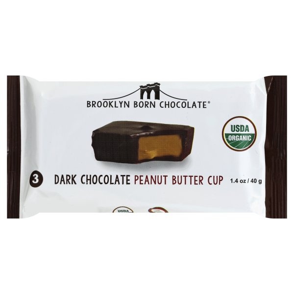 slide 1 of 1, Brooklyn Brewery Born Dark Chocolate Peanut Butter Cups, 1.4 oz