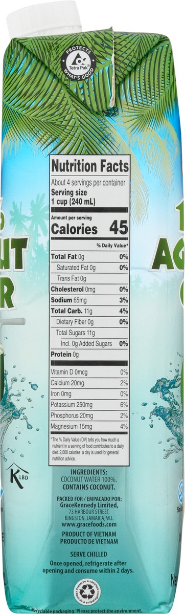 slide 4 of 9, Grace Coconut Water No Pulp Carton- 33.8 fl oz, 33.8 fl oz