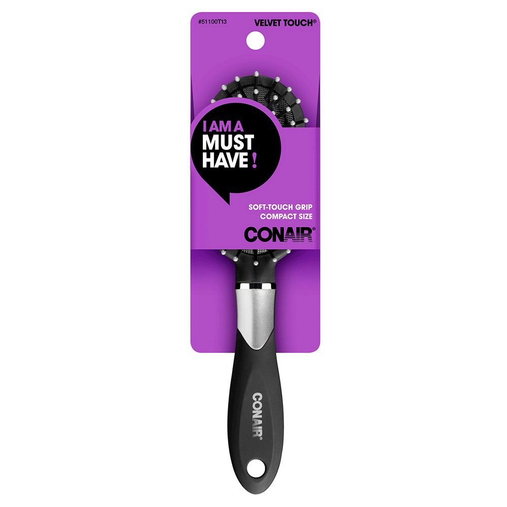 slide 2 of 2, Conair Velvet Touch Travel Detangle & Style Hairbrush Savvy Value 1 Each, 1 ct