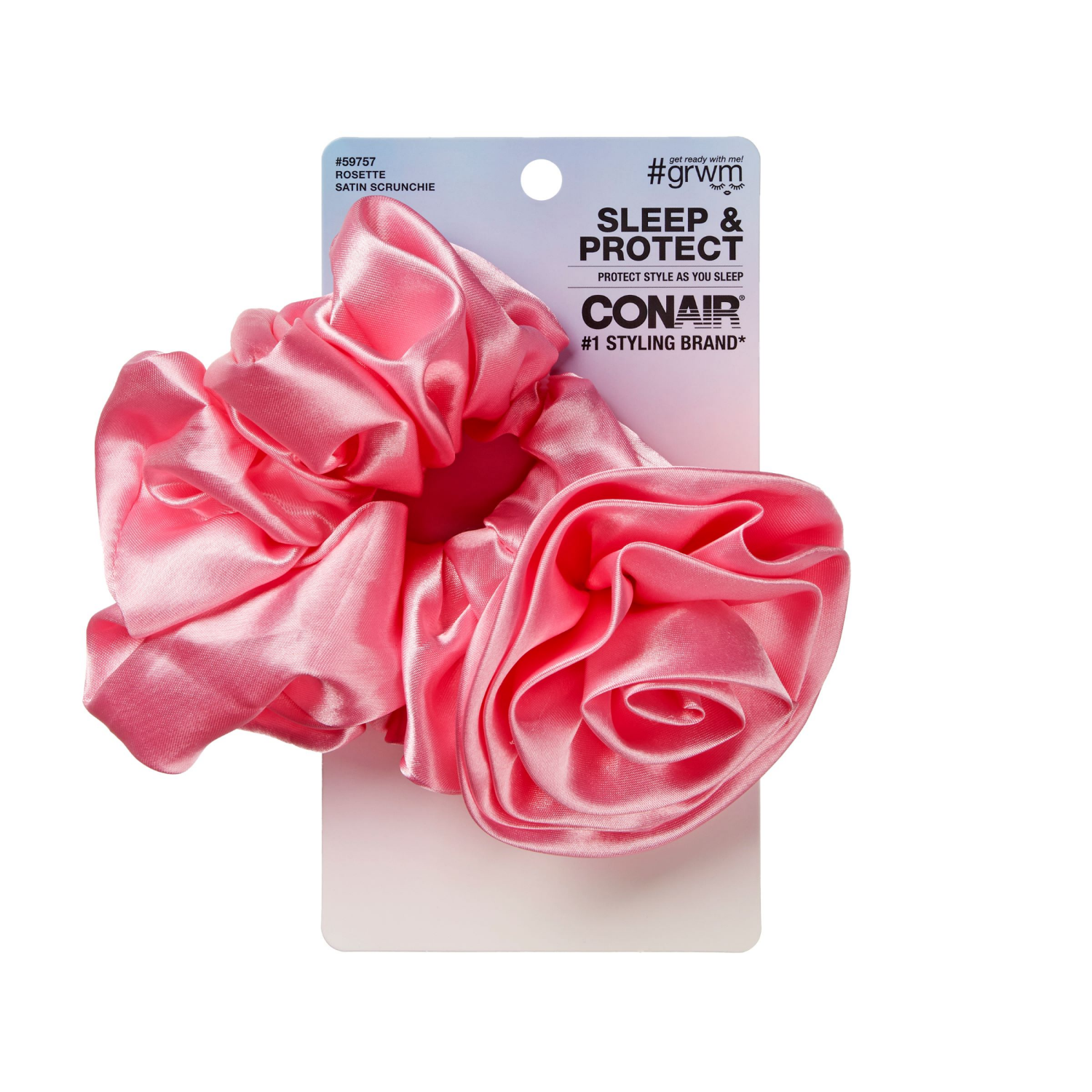 slide 1 of 2, scünci Scunci Satin Scrunchie Pink 1 pk, 1 ct