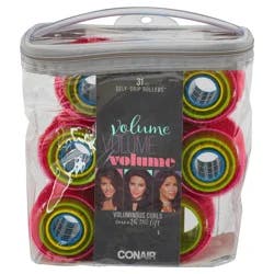 Conair Voluminous Curls Smooth & Lift Self-Grip Rollers Assorted Sizes 31 ea