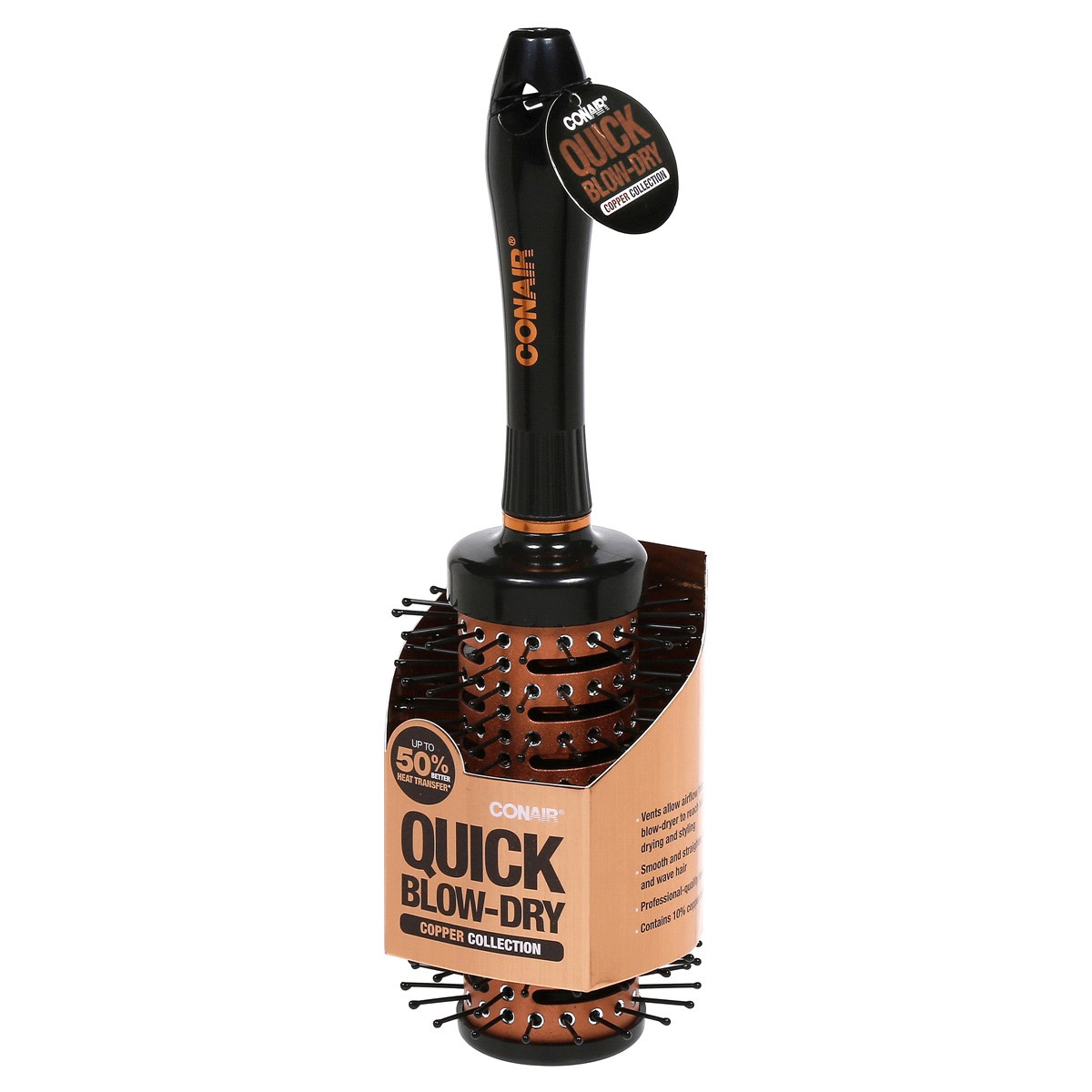 slide 2 of 6, Conair Quick Blow-Dry Vented Round Brush, 1 ct