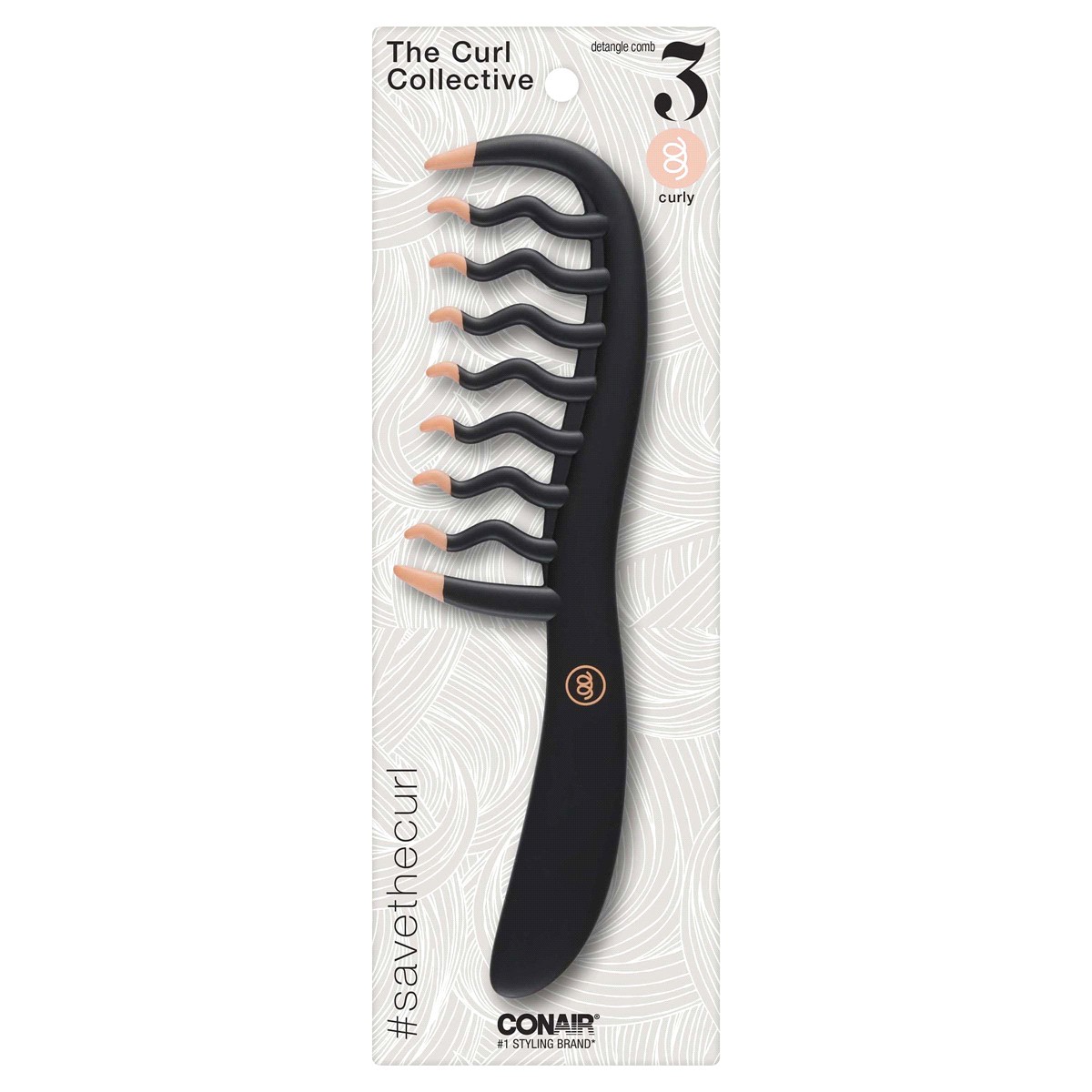 slide 1 of 2, Conair Curl Collective Curly Comb Black, 1 ct