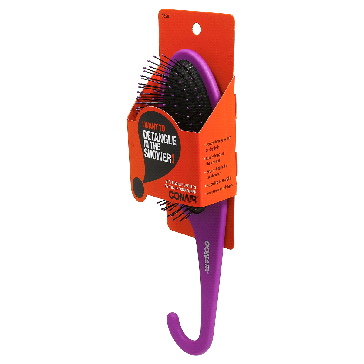 slide 3 of 6, Conair Detangle Shower Brush, 1 ct