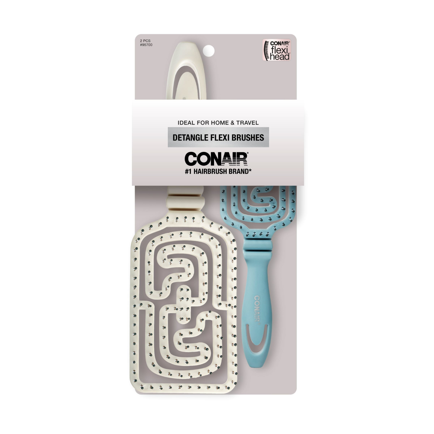 slide 1 of 1, Conair Detangle Flexi Brushes 2 Each, 2 ct