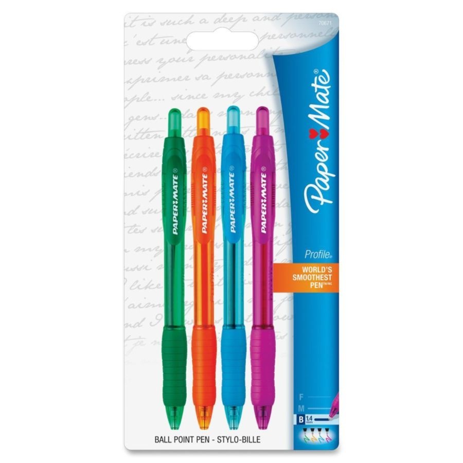 slide 6 of 10, Paper Mate Profile Assorted Color Ball Point Pens, 4 ct