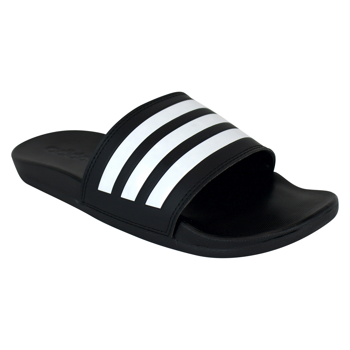 slide 1 of 4, Adidas Adilette Comfort Black/White 6, 1 ct