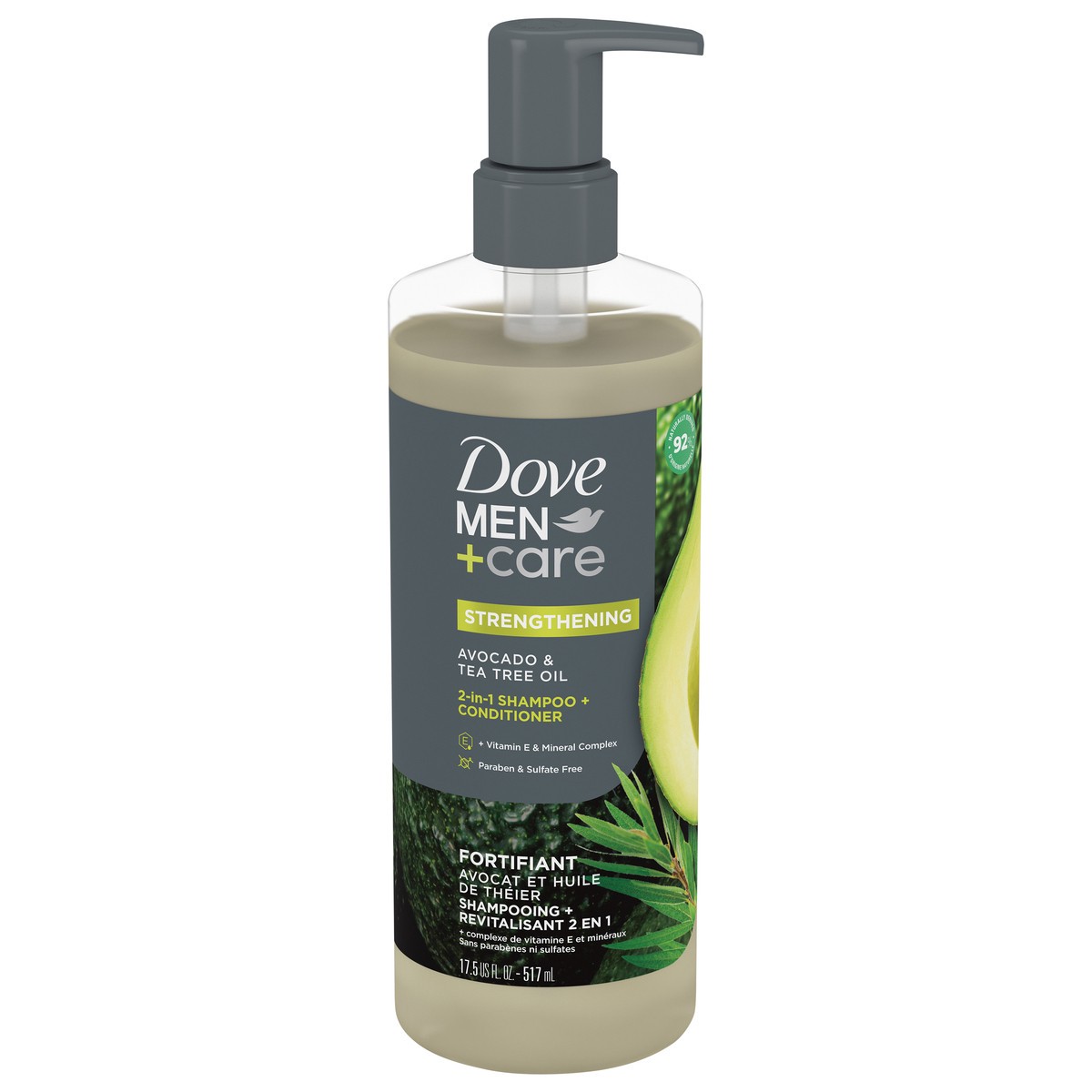 slide 11 of 11, Dove Men+Care 2-in-1 Shampoo + Conditioner Avocado & Tea Tree Oil 17.5 oz, 17.5 fl oz