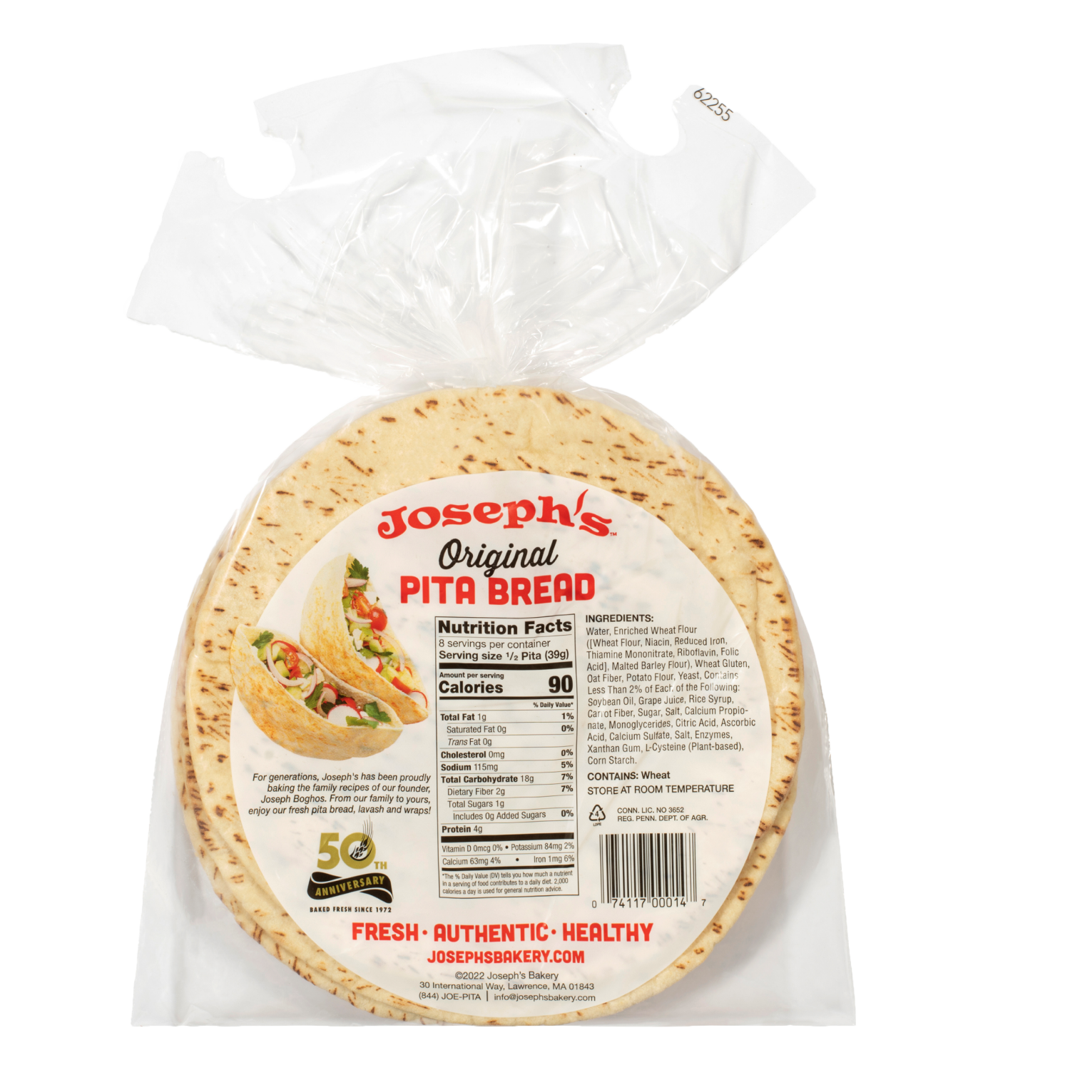 slide 2 of 2, Joseph's Pita Bread, Original, 4 ct; 11 oz