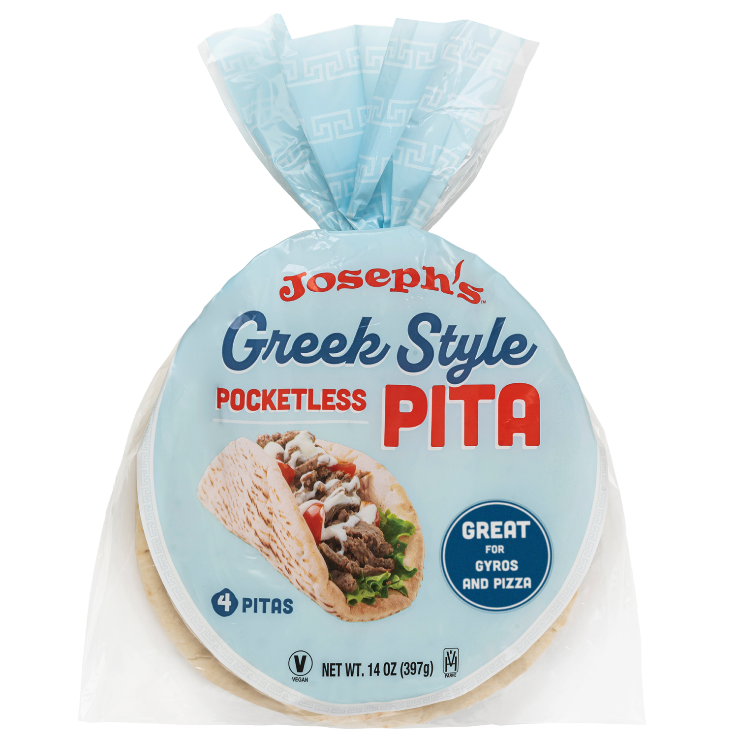 slide 1 of 2, Joseph's Greek Style Pita Bread, 1 Pack, 4 Count, 14 oz