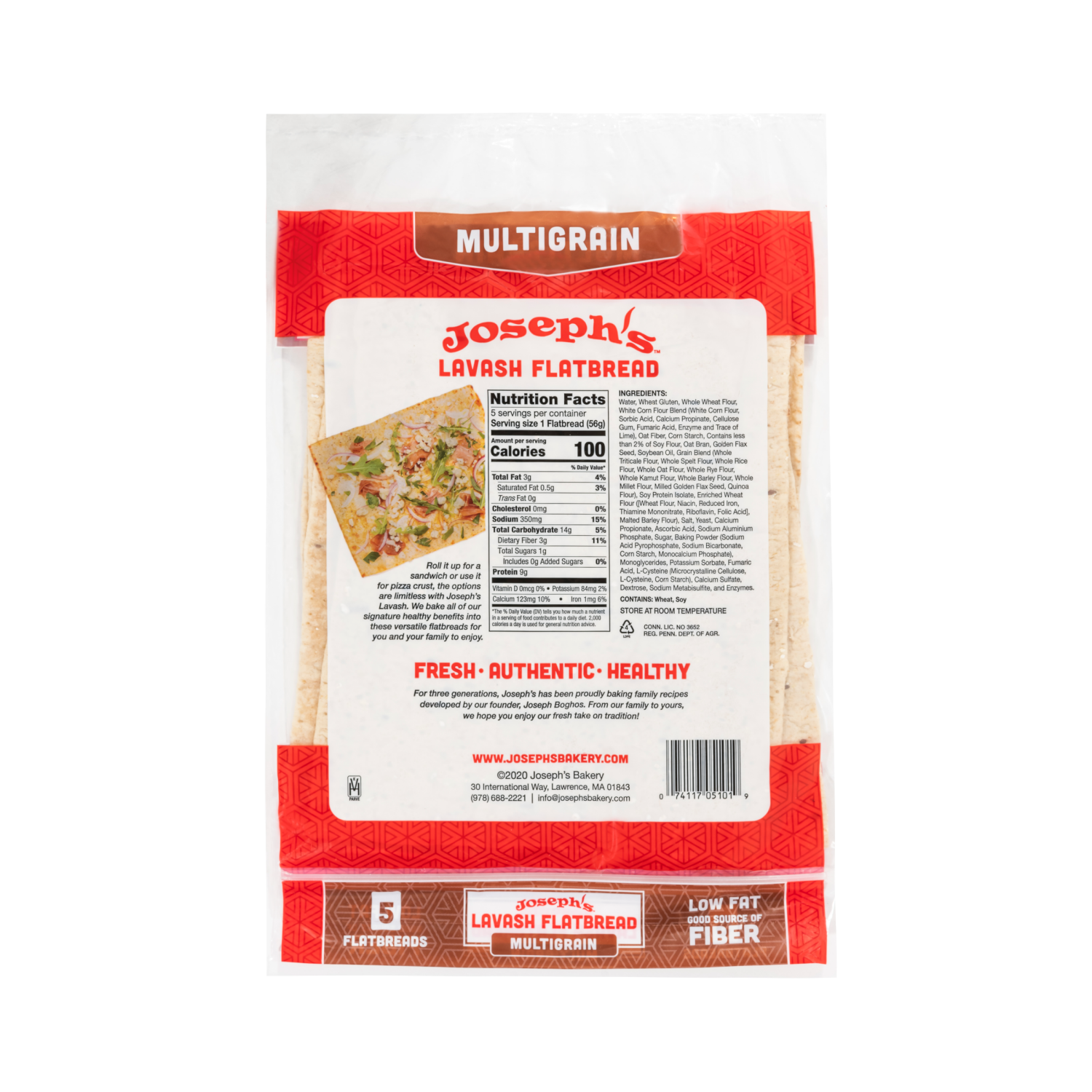 slide 2 of 2, Joseph's Lavash Flatbread, Multigrain, 5 ct