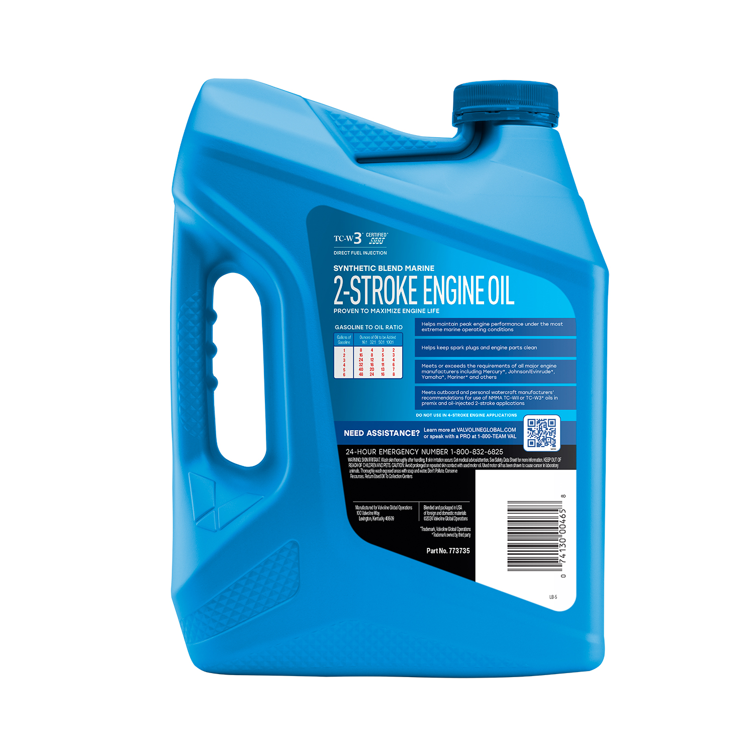 slide 2 of 2, Valvoline 2-Cycle Marine TCW-3 Motor Oil 1 GA, 1 gal