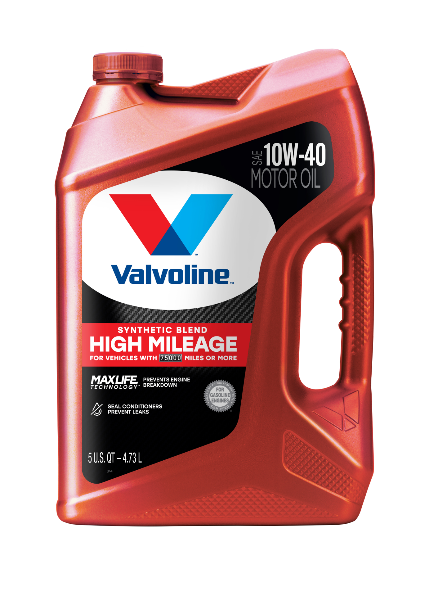 slide 1 of 3, Valvoline High Mileage with MaxLife Technology SAE 10W-40 Synthetic Blend Motor Oil 5 QT, 1 ct
