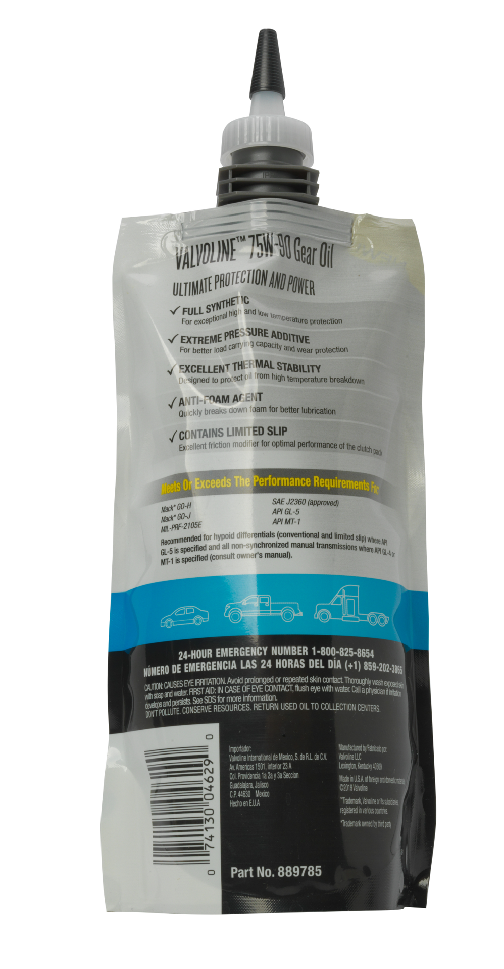 slide 2 of 2, Valvoline Full Synthetic SAE 75W-90 Gear Oil 1 QT Flex Fill, 1 ct