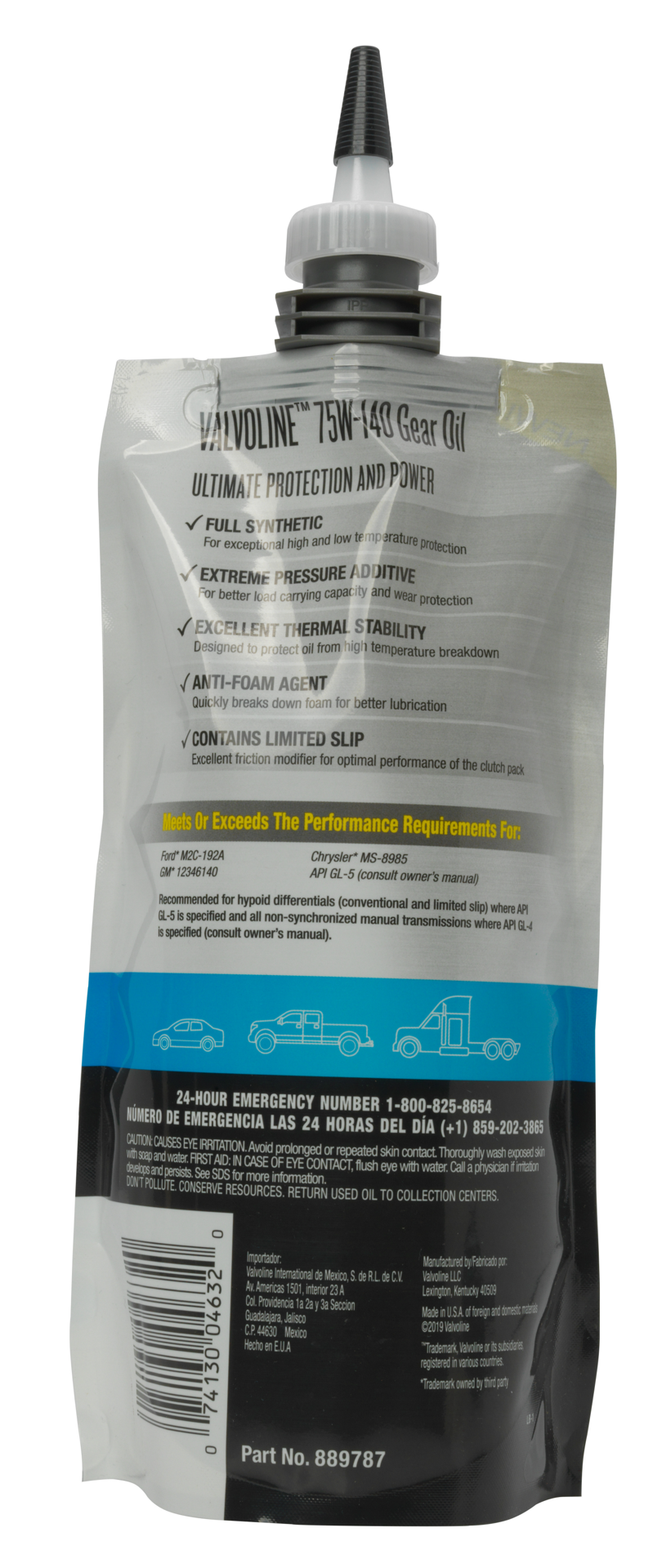 slide 2 of 2, Valvoline Full Synthetic SAE 75W-140 Gear Oil 1 QT Flex Fill, 1 ct
