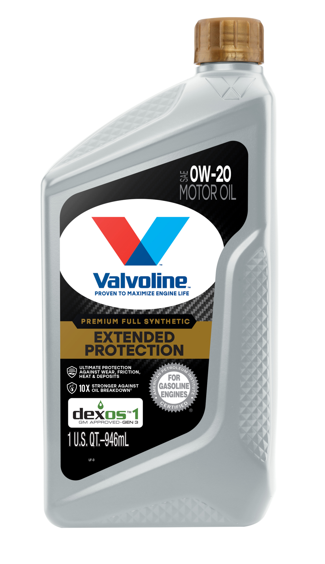 slide 1 of 2, Valvoline Extended Protection Full Synthetic Motor Oil SAE 0W-20 1 QT, 1 ct