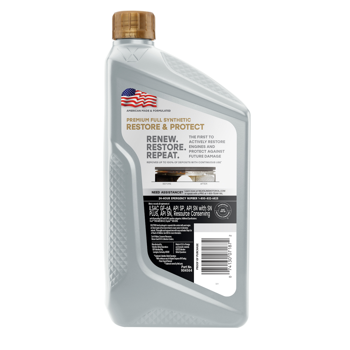 slide 2 of 2, Valvoline Restore & Protect Full Synthetic 5W-30 Motor Oil, 1 qt